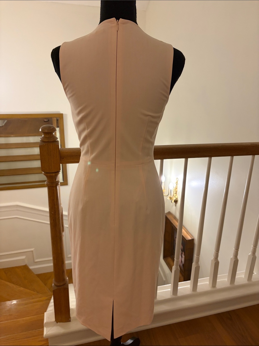 Antonio Melani Sleeveless Blush Pink Sheath Dress with Front Ruffle 0 - Picture 2 of 4